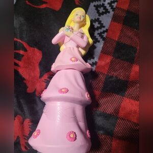 Pink Doll Figurine with Floral Details Barbie Bubble Bath Bottle Circa 1996